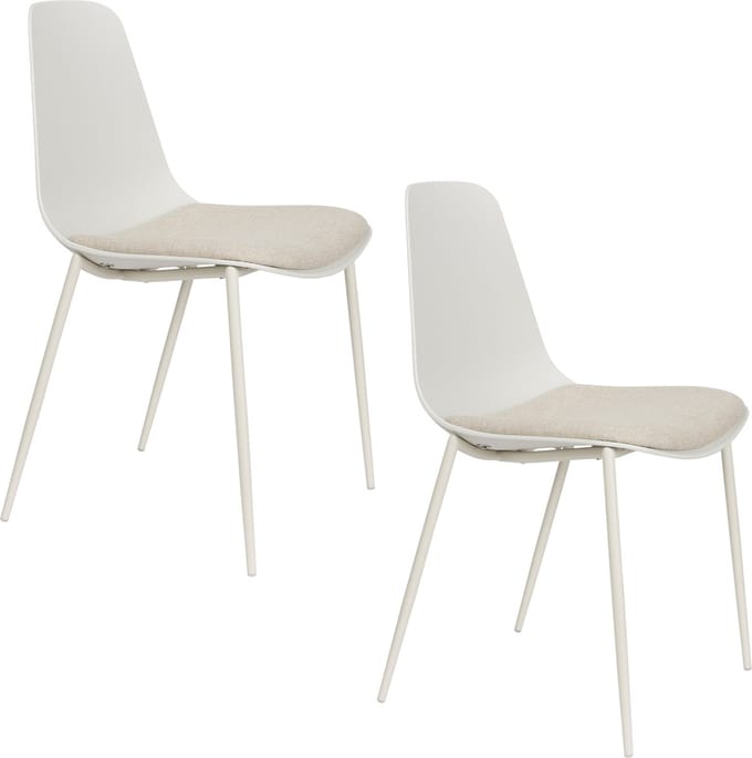 Housecraft Living Jeffrey Eetkamerstoelen Wit - Set van 4