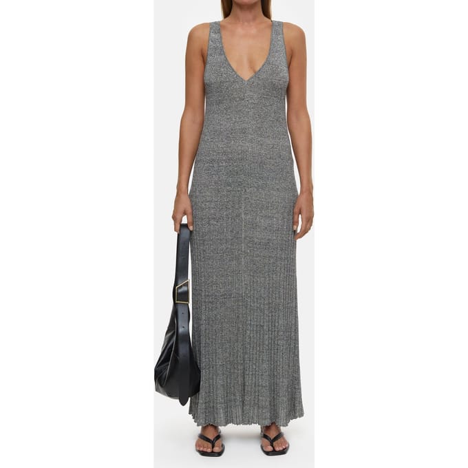 Closed Strap Rib Dress Black Maat: L | Maxi Jurken Outlet | Dames | Grijs