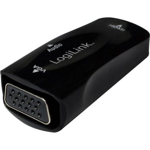 LogiLink HDMI naar VGA + 3,5mm Jack adapter met HDCP - compact / zwart