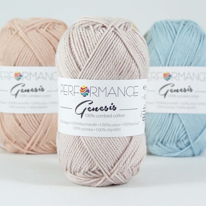Genesis beige roze 3000 - 5 bollen gekamd katoengaren - pendikte 3,5 a 4mm