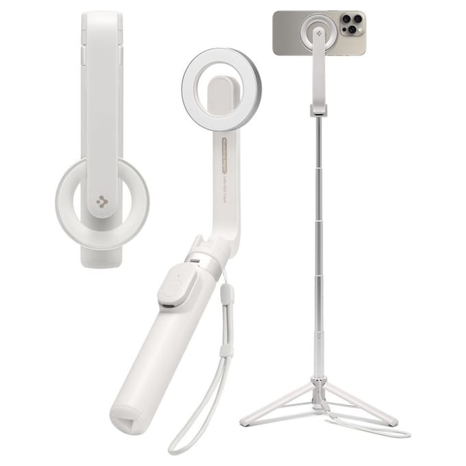 Spigen MagSafe Tripod Selfie Stick - met afstandsbediening - Universeel - 74CM - Dune Beige