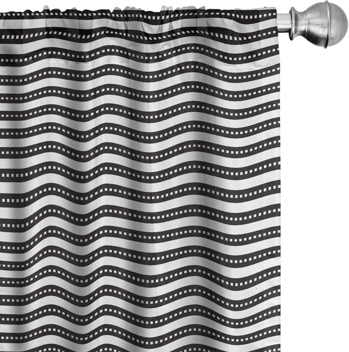 Gestreepte gordijnen – 2x75x175 cm – microvezel, halfdonker