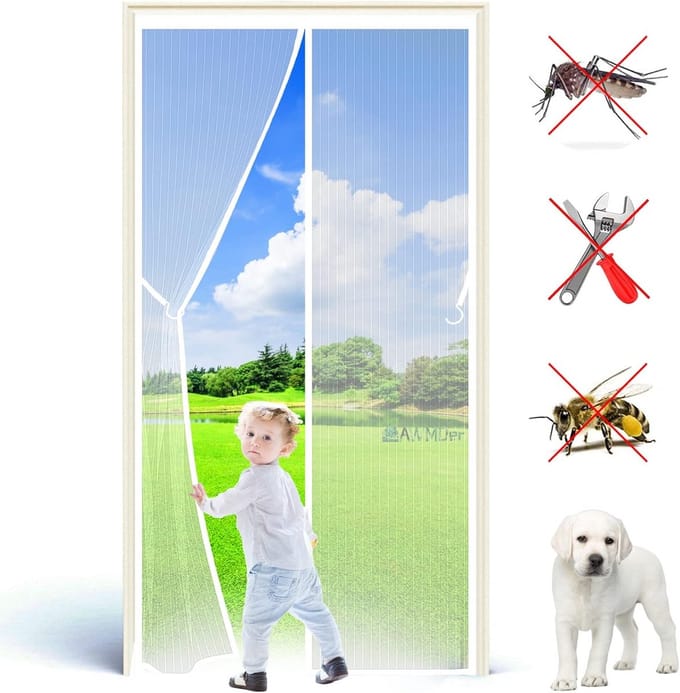 Extra Groot Magnetisch Hor voor Deur 105x230 cm - Zelfsluitend Insectenhor