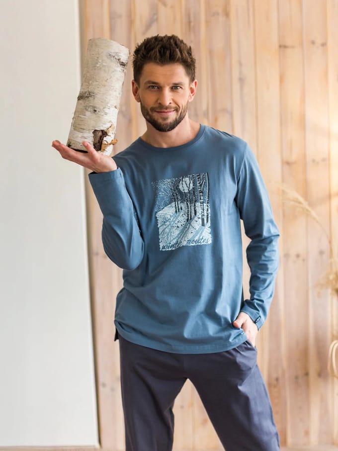 Key Katoenen Heren Pyjama Grijs MNS 627 L