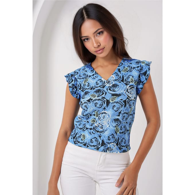 Geribbelde Mouwloze Crew Neck Blouse