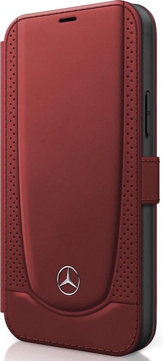 iPhone 12 Mini Bookcase hoesje - Mercedes-Benz - Effen Rood - Leer