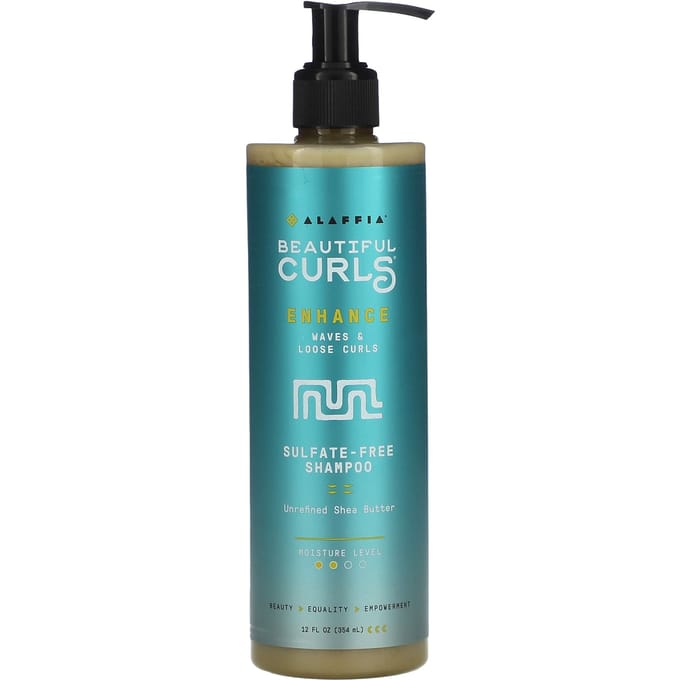 Alaffia, Beautiful Curls, Sulfate-Free Shampoo, Unrefined Shea Butter, 12 fl oz (354 ml) blue