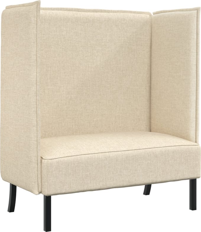 vidaXL - Hoog - rugbank - 101cm - Crème - Stof