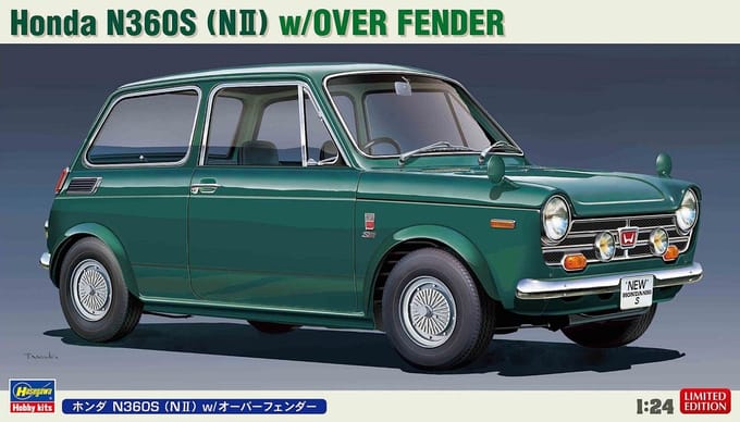 Hasegawa Modelbouwpakket Auto - 20659 Honda N360S (N II) w/Over Fender Plastic - 1:24 - Modelbouw