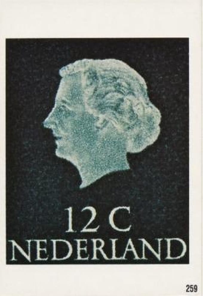 Briefkaart met afbeelding Koningin Juliana postzegel