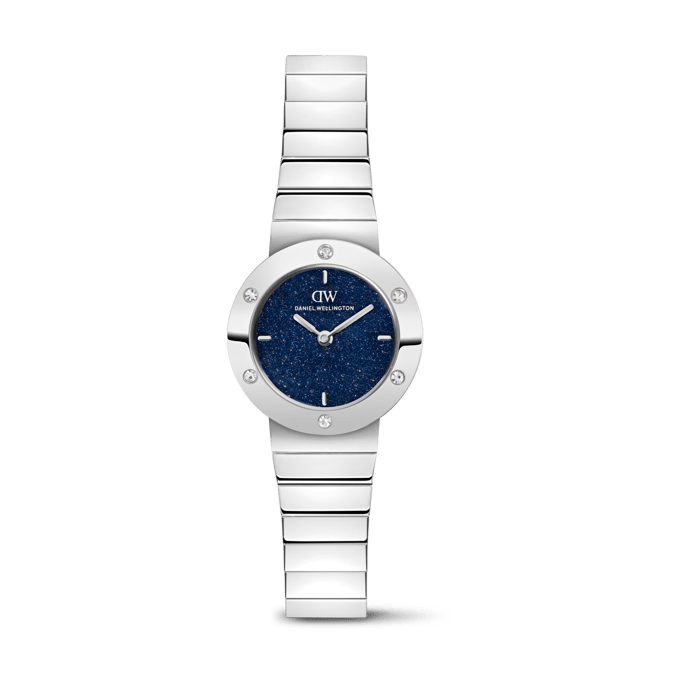 Daniel Wellington DW Watch Stella Piano-Link Crystal Blue-Sandstone Silver 24mm