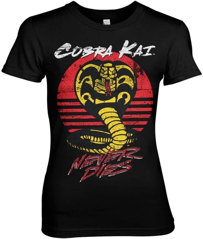 Cobra Kai Never Dies Girly Tee dames-T-shirt zwart
