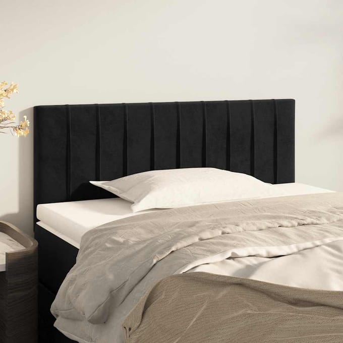 vidaXL - Hoofdbord - 80x5x78/88 - cm - fluweel - zwart