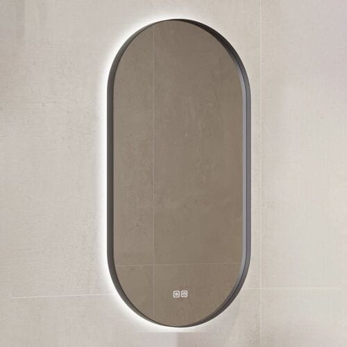 pianura Mia bathroom mirror 45x90 cm LED bathroom mirror black
