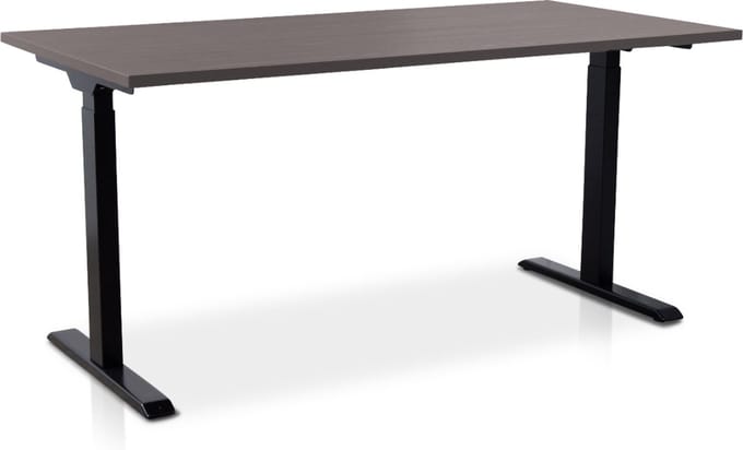 Zit-sta bureau snelslinger verstelbaar - MRC FAST FLEX | 180 x 80 cm | frame zwart - blad bruin eiken