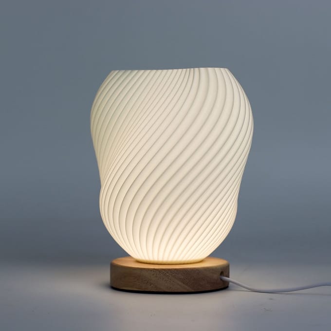 Tafellamp / Bureaulamp New Wave Schelp Gedraaid - (hxbxd) ca. 18cm x 13cm x 17cm