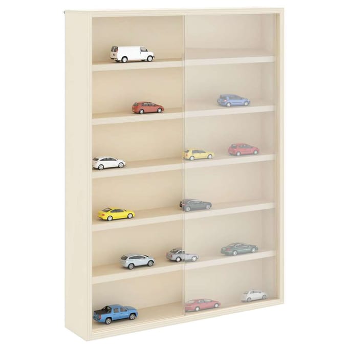 vidaXL - Wanddisplaykast - met - plank - Beige - 40 - x - 8,5 - x - 54 - cm - Multiplex