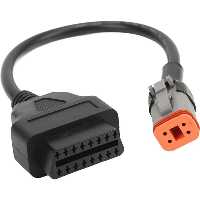 Motorfiets 4-pins naar 16-pins OBD2 Diagnostische Kabel Codelezer Converter Scanner Adapter 12?24V gray