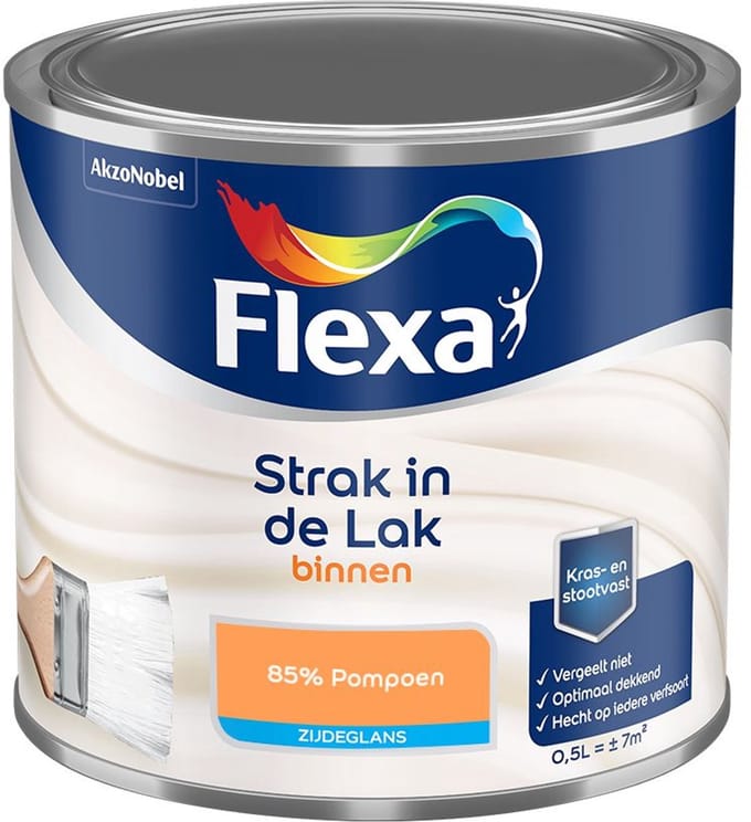 Flexa - Strak In De Lak Binnenlak Zijdeglans - 85% Pompoen - Mengverf - 500 Ml