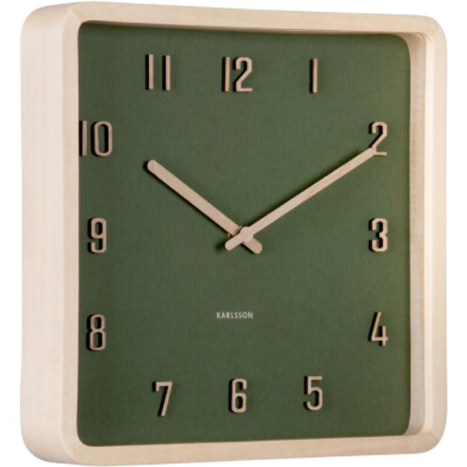 Karlsson - Wall Clock Nervadura Square - Groen - Øcm