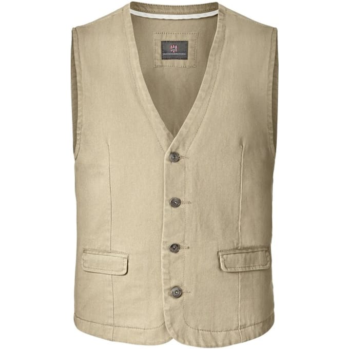 Jan Vanderstorm herren Bodywarmer - 62 - beige - Plus Size