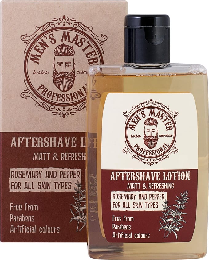 Men’s Master Aftershave Lotion – Verkoelend & Kalmerend – met Rozemarijn & Rode Pepers – 120ml