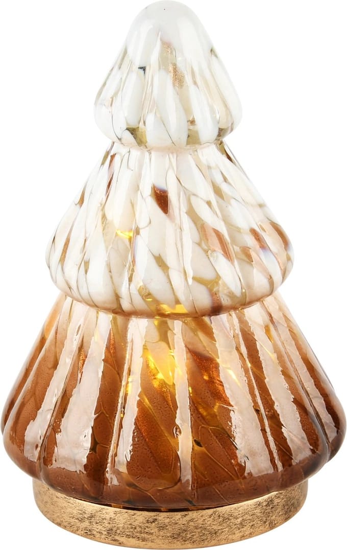 Dekoratief | Deco boompje 'Blurred Bronze', glas, LED, 9x9x14cm | A248020