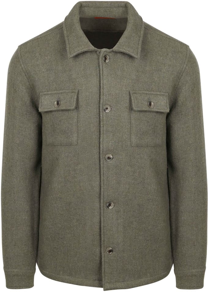 Suitable Overshirt Wool Blend Groen - Maat XL - Heren