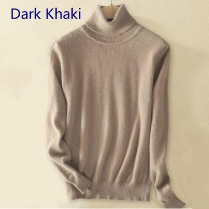 Wol pure kasjmier trui Dames gebreide coltrui Kasjmier trui Pullover Elasticiteit Pull Femme Hoge hals gebreide truien Trui 2XL