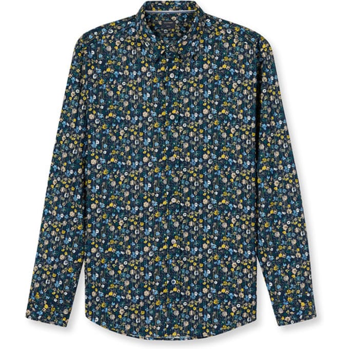 OLYMP Casual Overhemd, Regular Fit, Kent, Marineblauw