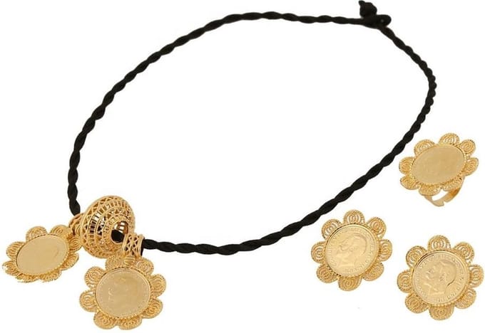 Habesha Goud Kleur Munt Hanger Ketting Sieraden