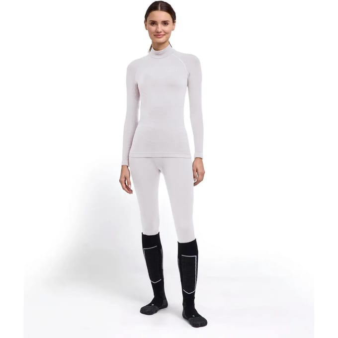 FALKE Maximum Warm High Neck sneldrogend functioneel materiaal functioneel shirt met lange mouwen dames wit - maat M