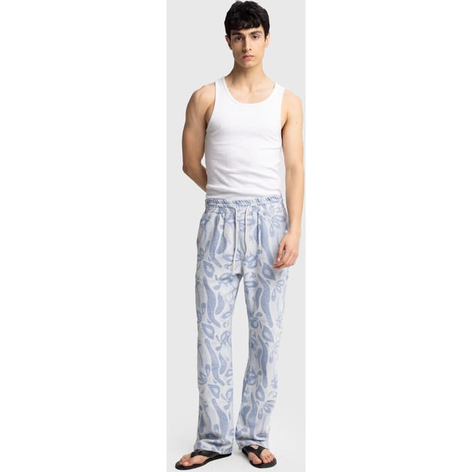 Heren Katoenen Bloemige Breipantalon