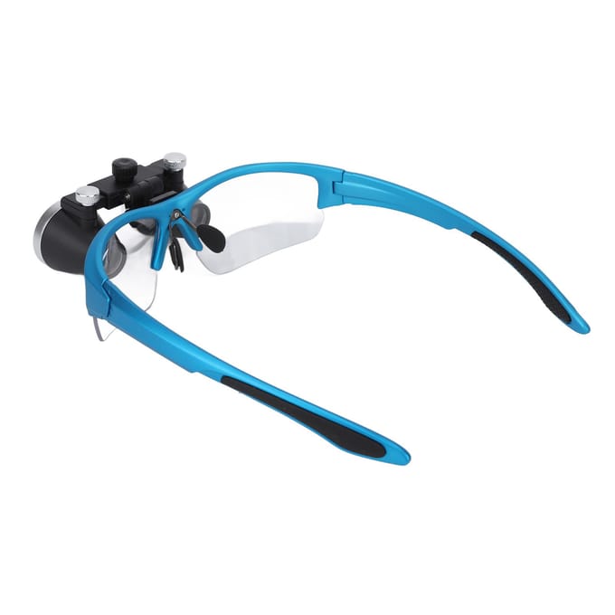 Verlichte Hoofdvergrootbril Matblauw 2.5X Vergrootglas voor Tandheelkunde 100‑240V US Plug