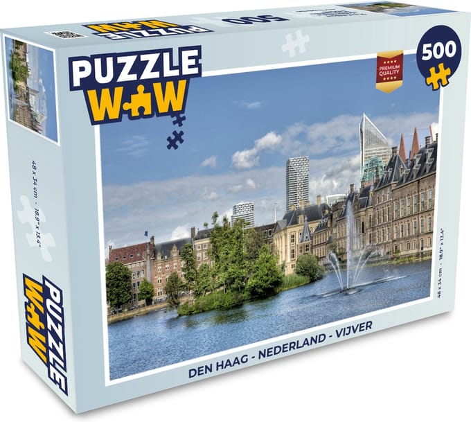 Puzzel Den Haag - Nederland - Vijver - Legpuzzel - Puzzel 500 stukjes