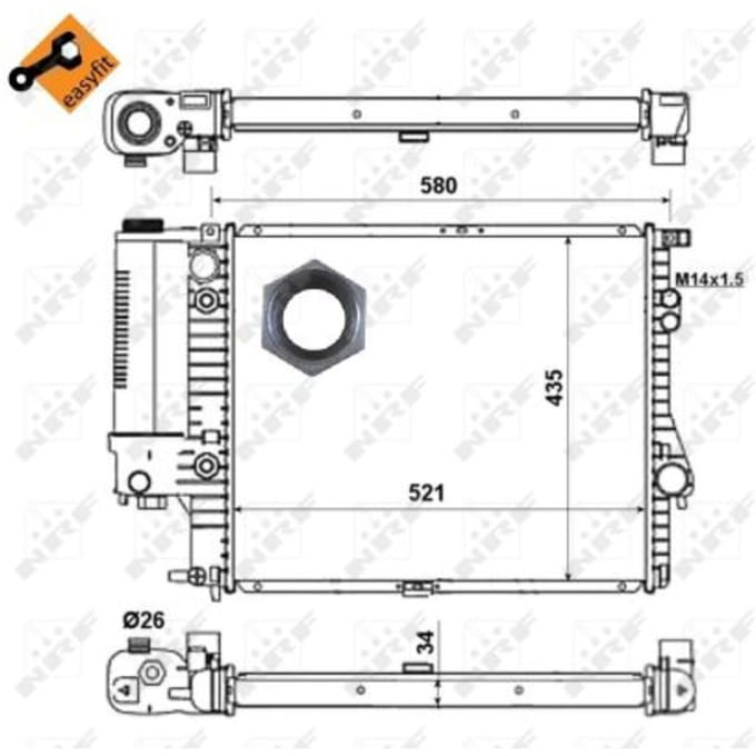 Radiator, motorkoeling NRF 58165