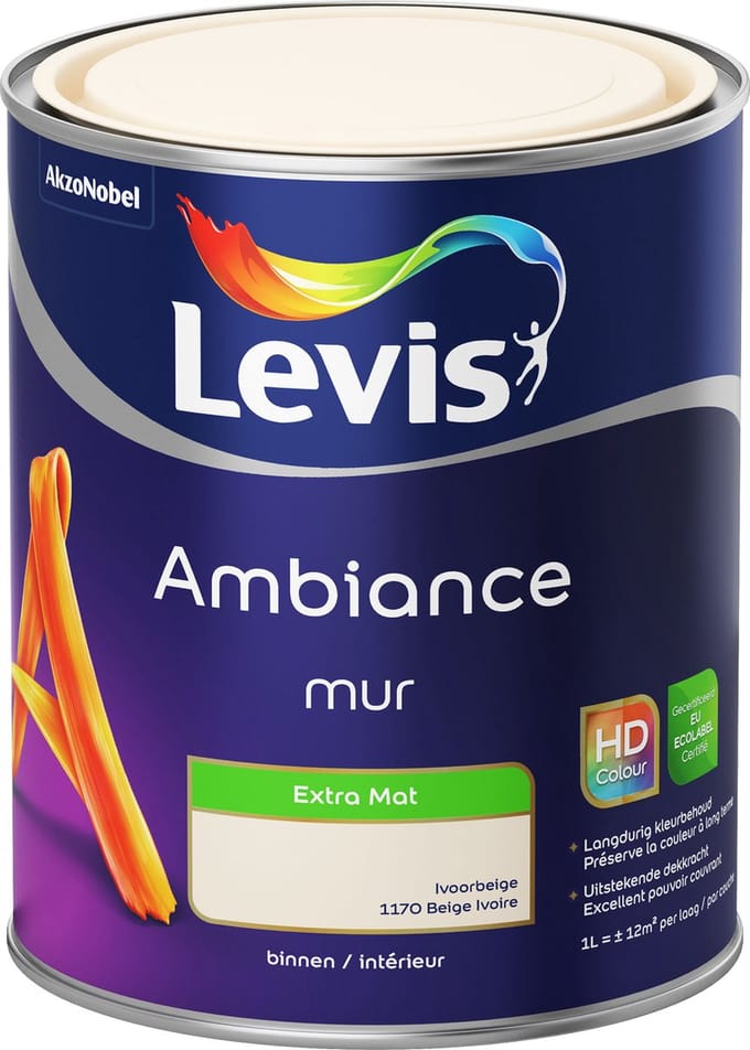 Levis - Ambiance Mur Extra Mat - Ivoorbeige - 1 L
