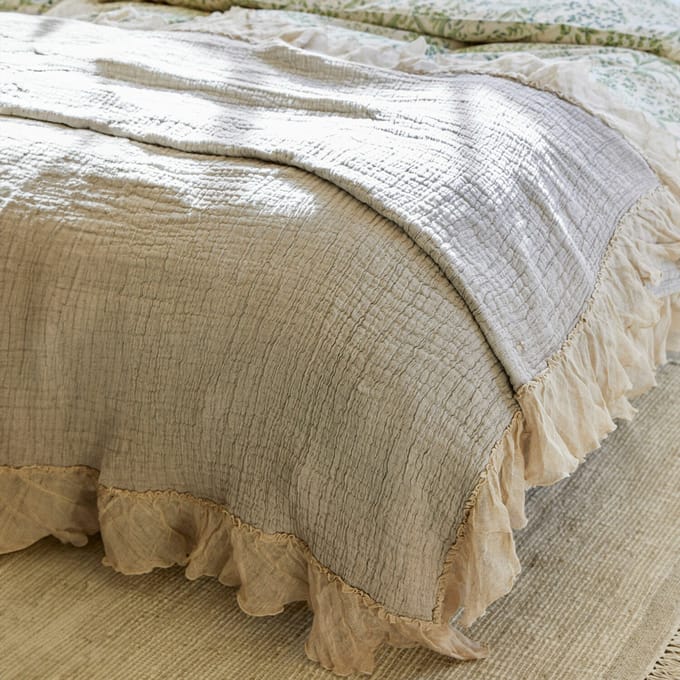LOBERON Quilt Lure grijs/linnen
