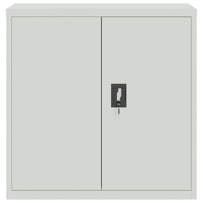 vidaXL - Kantoorkast - met - 2 - deuren - 90 - cm - staal - grijs