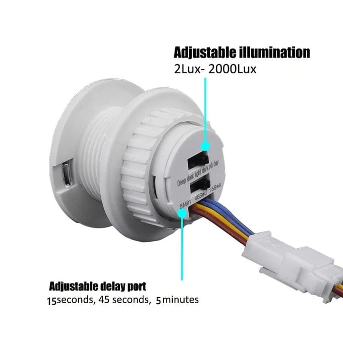 Bewegingssensor lichtschakelaar 220V 110V PIR aanwezigheidssensor voor verlichting met instelbare vertragingstijd, bewegingsdetector, automatische schakelaar aquablauwe kleur