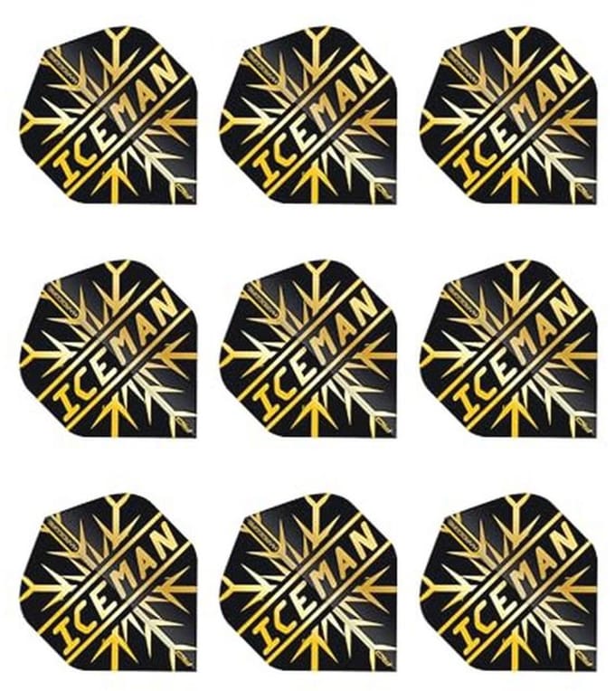 Hardcore Premium Gold Snowflake Dart Flights - 3 Sets per Pack (9 Dart Flights)
