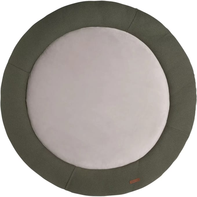 Baby's Only Gebreid boxkleed rond Classic - Parklegger - Speelkleed - Khaki - Ø95 cm - Extra dik - Boxmatras - Tweezijdig te gebruiken