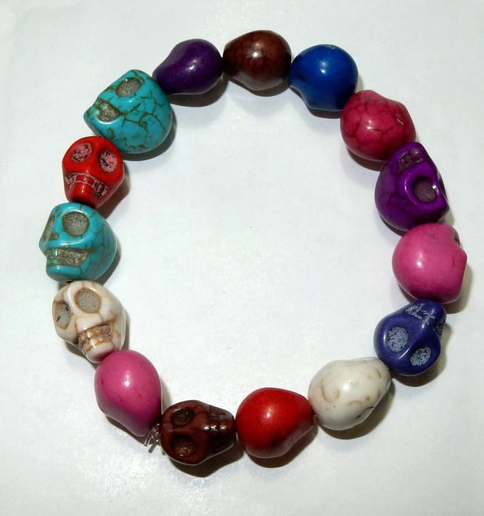 Elastische Skull Armband Multi color