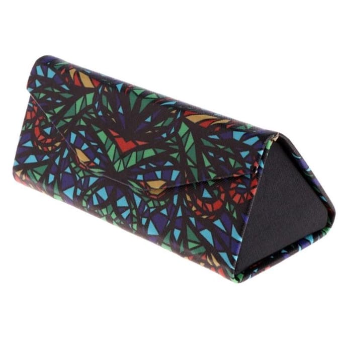 Fako Bijoux® - Brillenkoker - Opvouwbaar - Driehoek - 16x7x6.5cm - Jungle