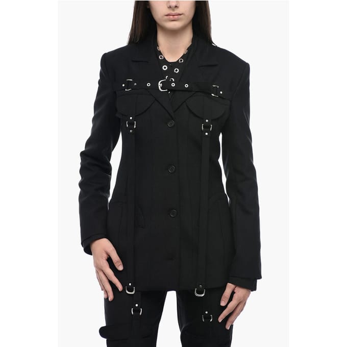 Cargo Blazer met Gesp in Zwart