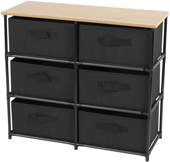 "LE KUBE" REK MET 6 LADES 75,6 × 29,7 × H68 CM