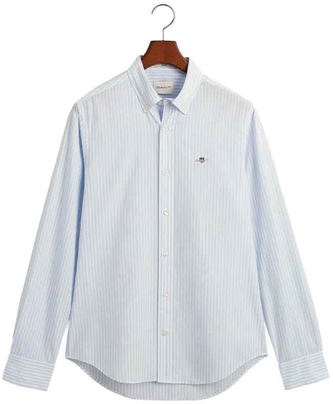 Gant Slim Fit Striped Poplin Overhemd Met Lange Mouwen Wit XL Man