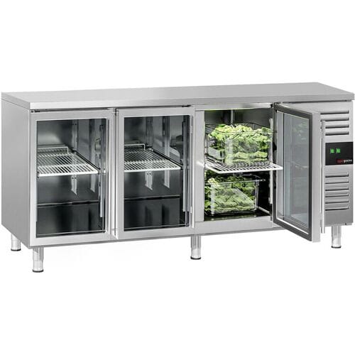 GGM Gastro Kühltisch ECO - 1800x700mm - mit 3 Glastüren Zilver