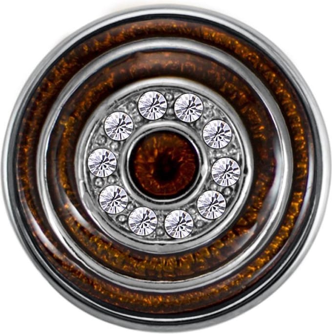 Quiges - Drukknoop Mini 12mm Cirkels Bruin - EBCMK036
