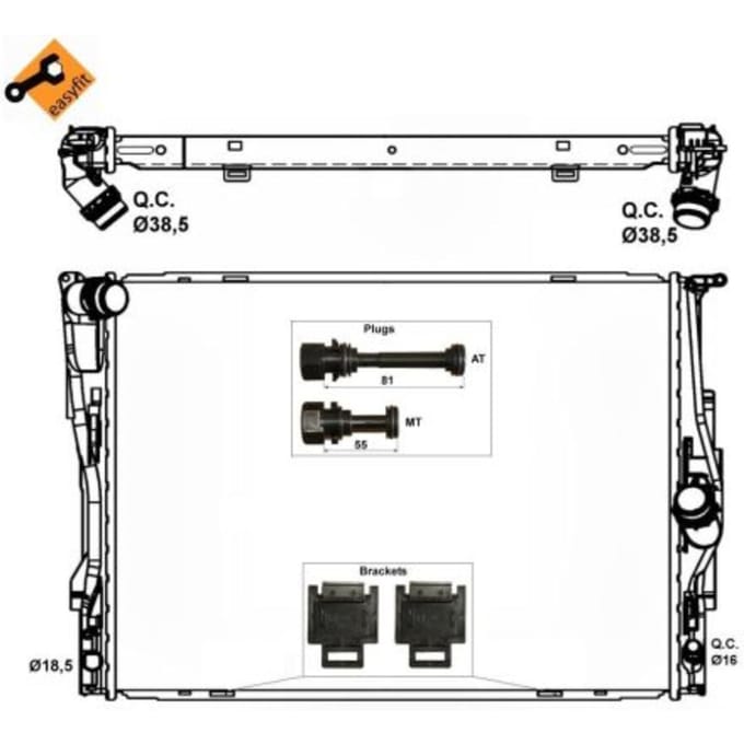 Radiator, motorkoeling NRF 53474